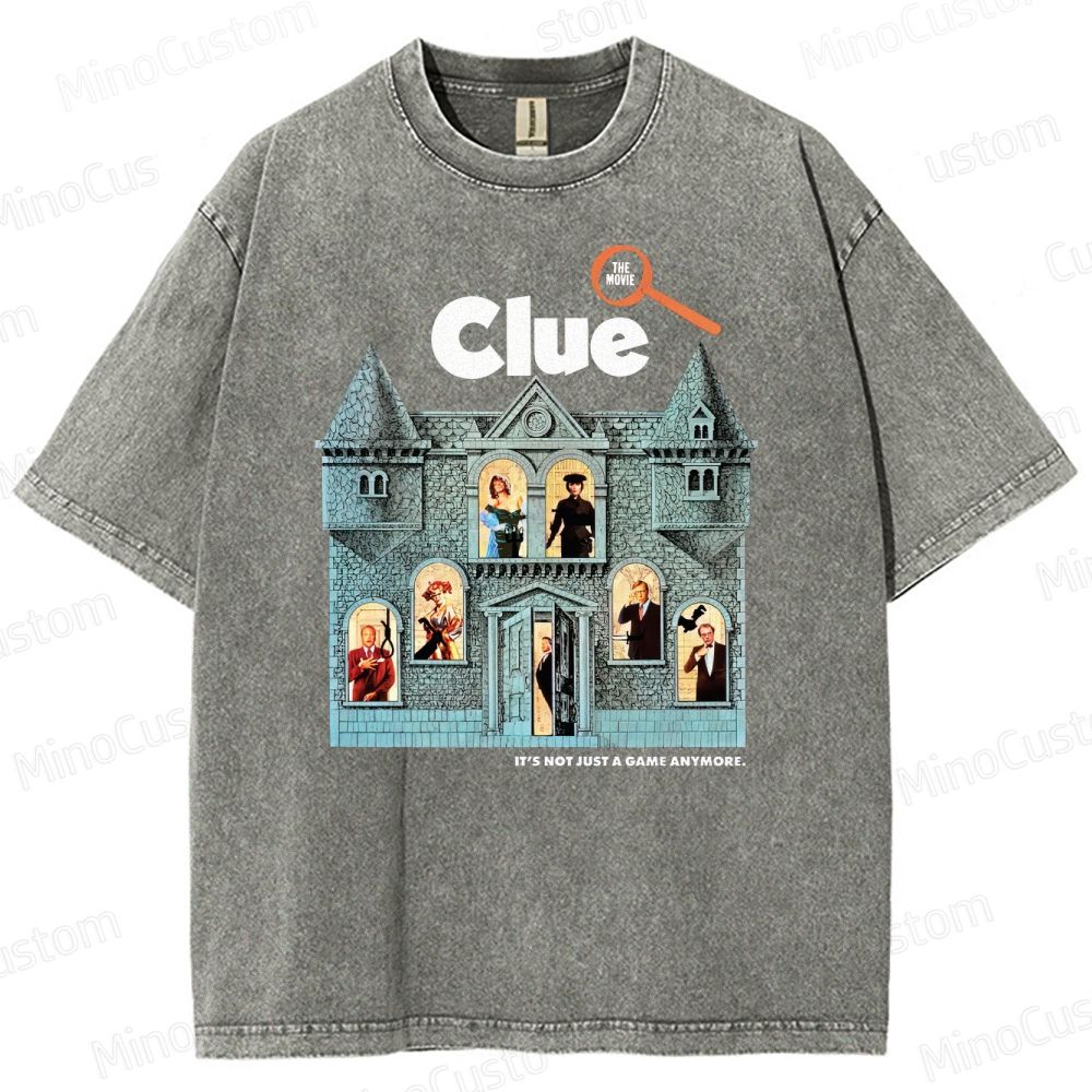 Clue Retro Mystery Comedy Graphic Washed Vintage T-Shirt