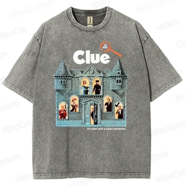 Clue Retro Mystery Comedy Graphic Washed Vintage T-Shirt