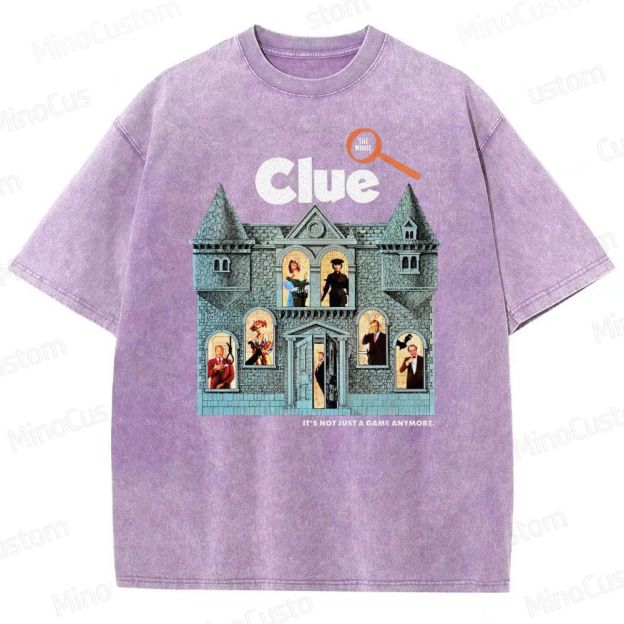 Clue Retro Mystery Comedy Graphic Washed Vintage T-Shirt
