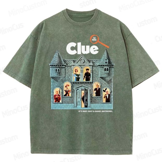 Clue Retro Mystery Comedy Graphic Washed Vintage T-Shirt