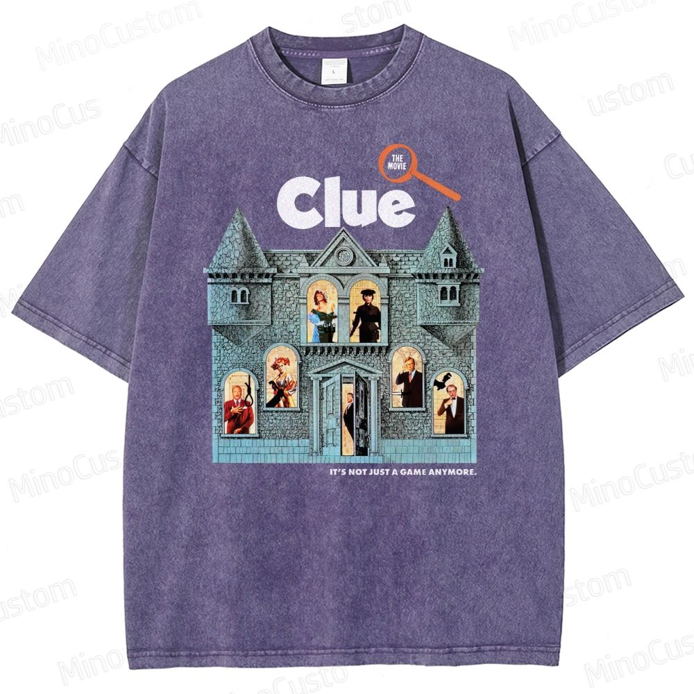 Clue Retro Mystery Comedy Graphic Washed Vintage T-Shirt