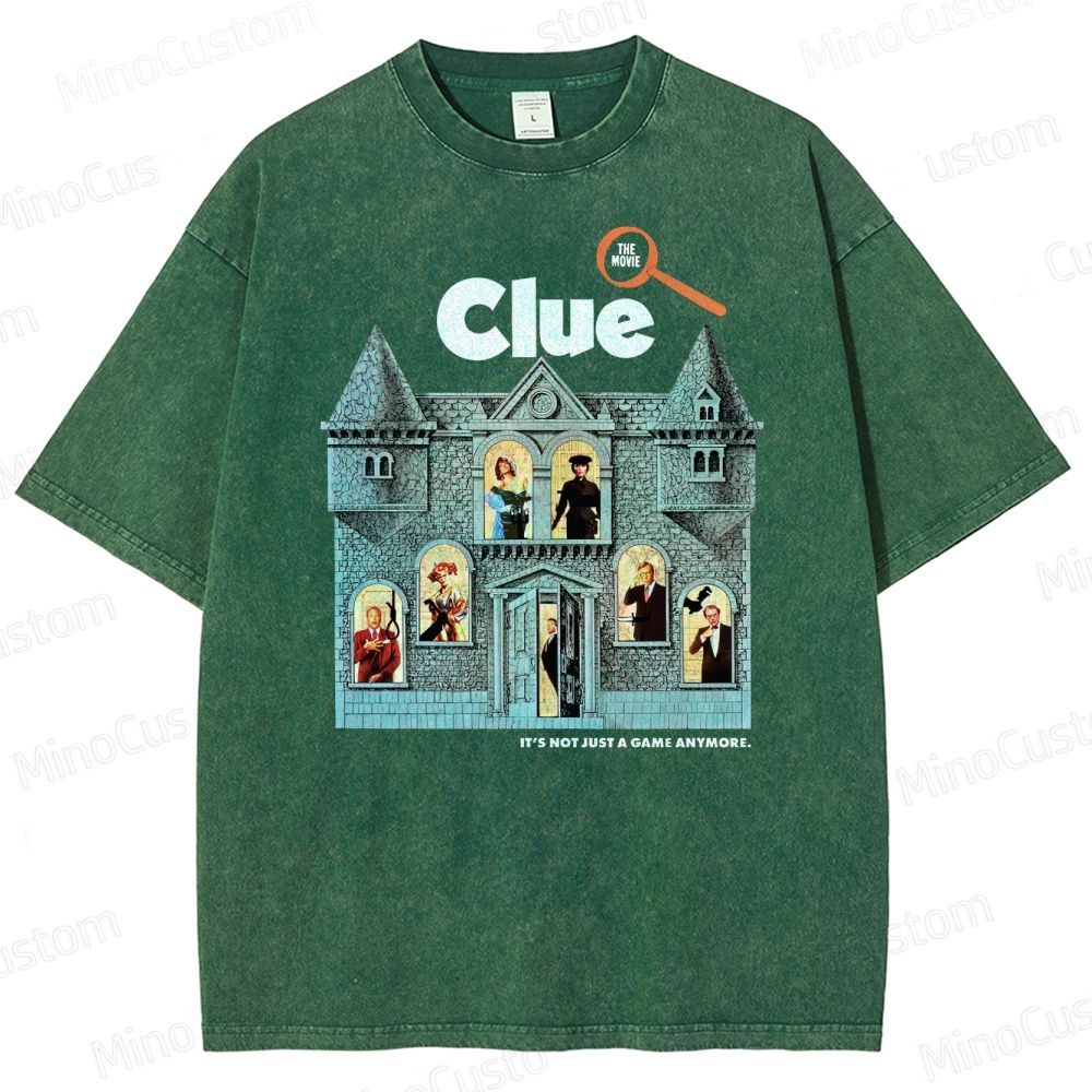 Clue Retro Mystery Comedy Graphic Washed Vintage T-Shirt