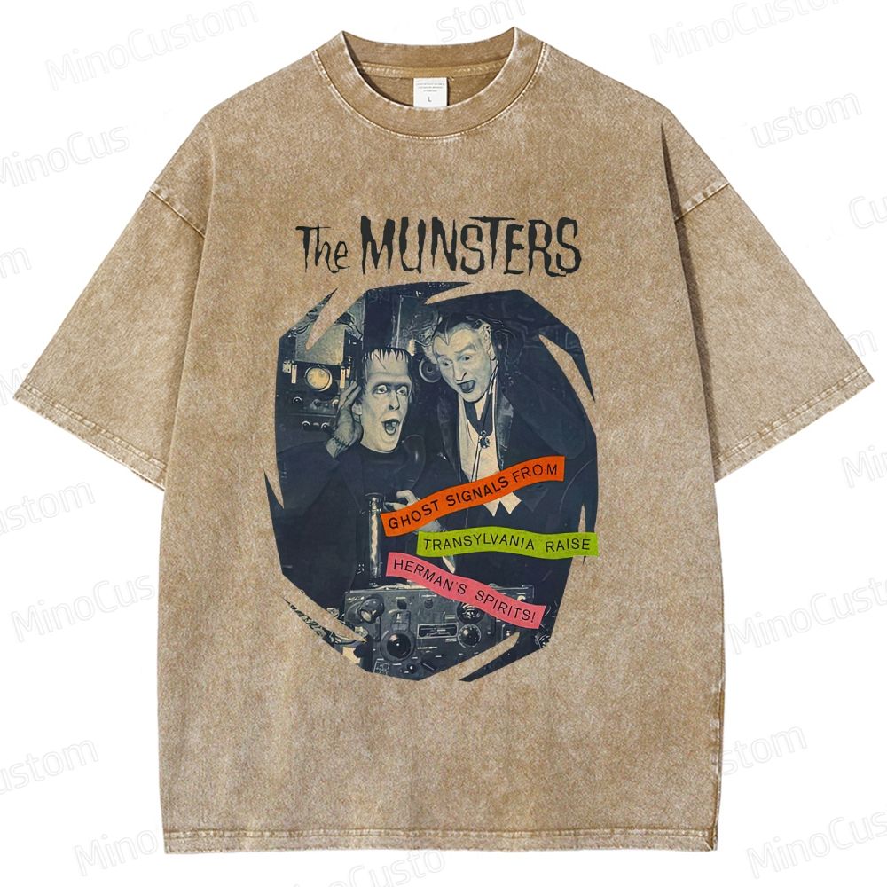 The Munsters Retro Comedy Horror Graphic Washed Vintage T-Shirt