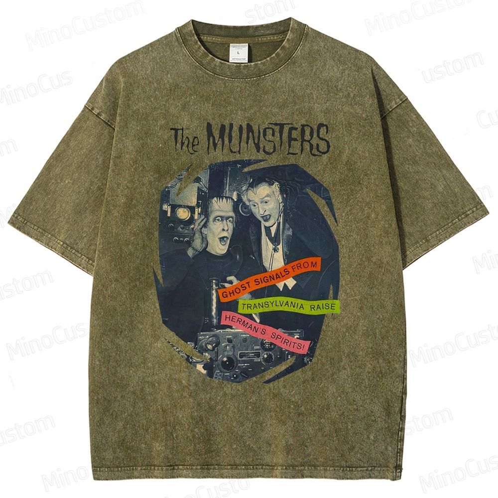 The Munsters Retro Comedy Horror Graphic Washed Vintage T-Shirt