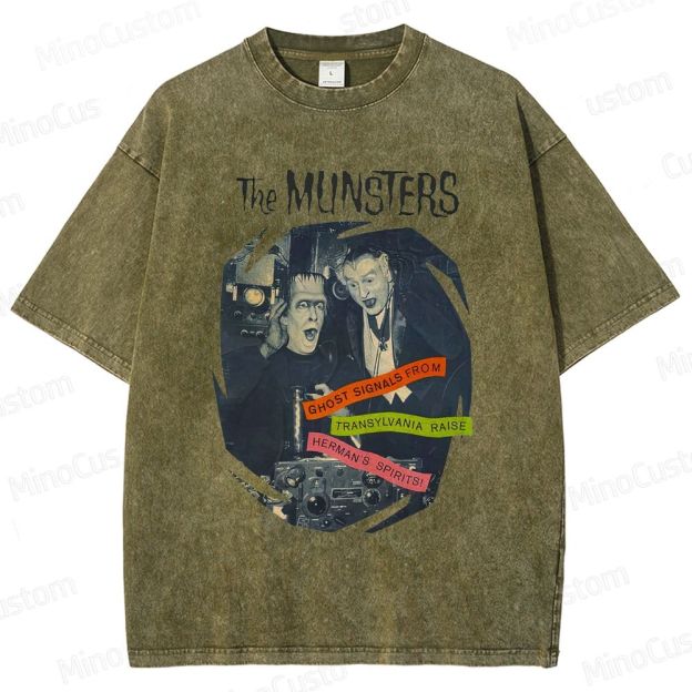 The Munsters Retro Comedy Horror Graphic Washed Vintage T-Shirt