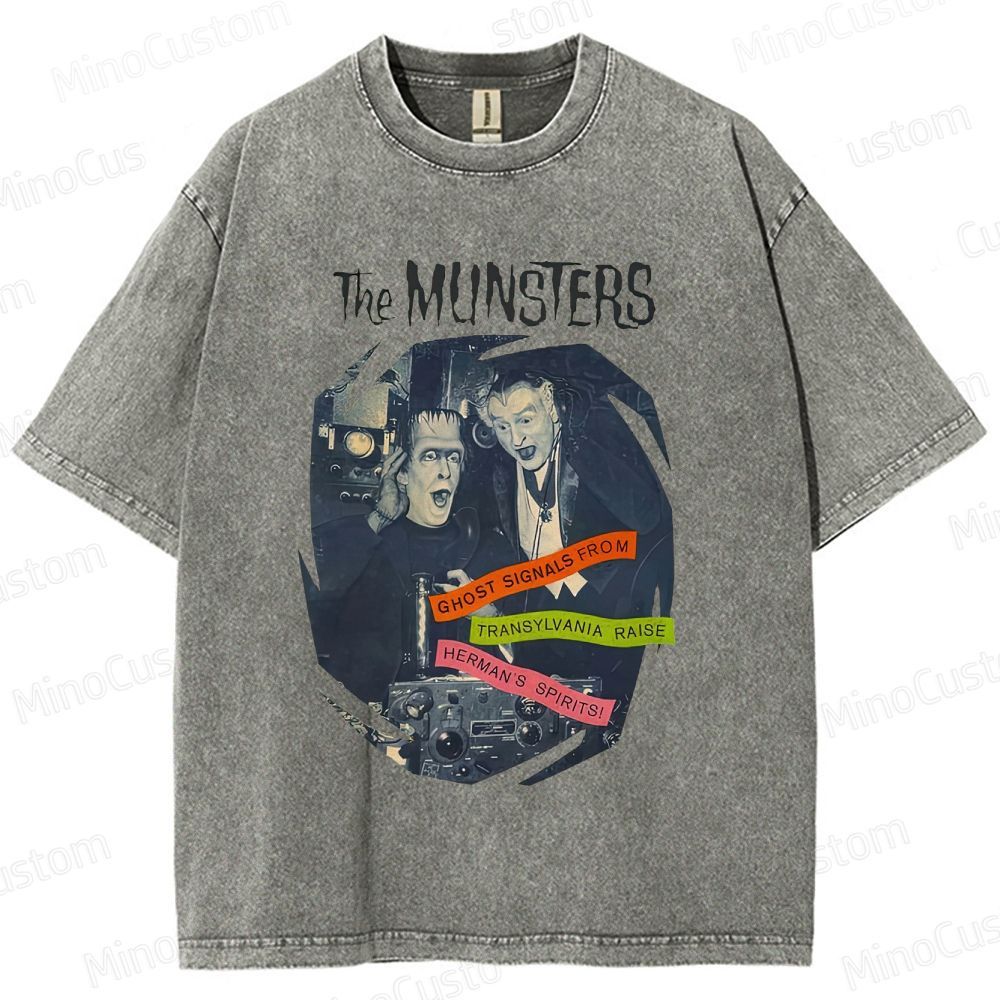The Munsters Retro Comedy Horror Graphic Washed Vintage T-Shirt
