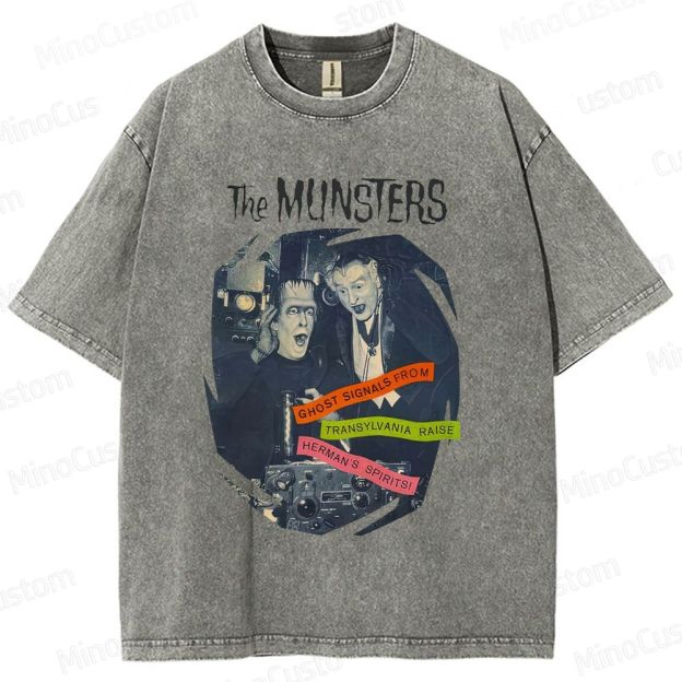 The Munsters Retro Comedy Horror Graphic Washed Vintage T-Shirt