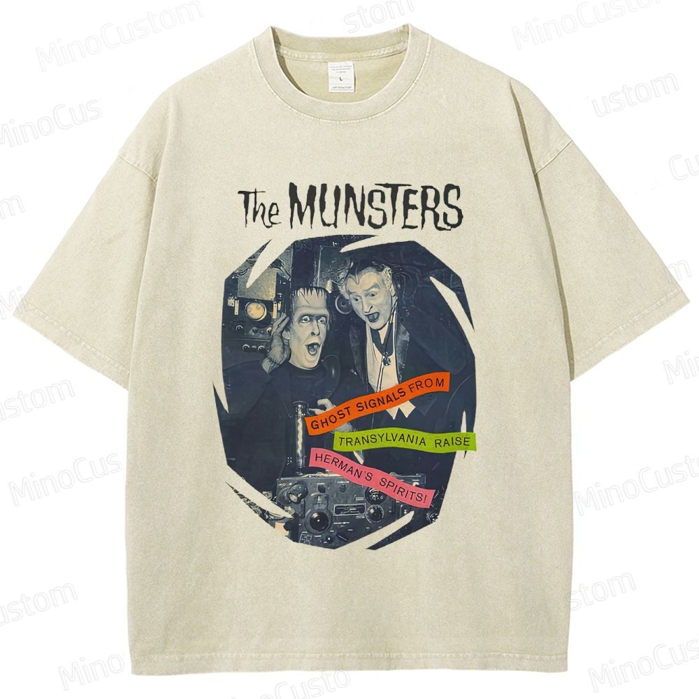 The Munsters Retro Comedy Horror Graphic Washed Vintage T-Shirt