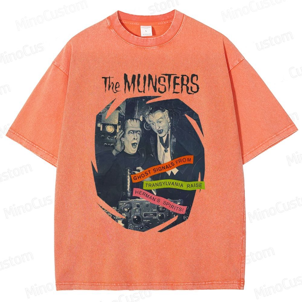 The Munsters Retro Comedy Horror Graphic Washed Vintage T-Shirt