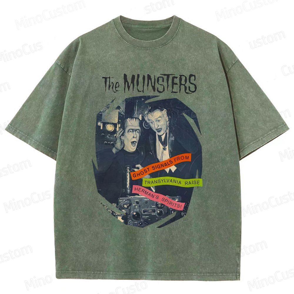 The Munsters Retro Comedy Horror Graphic Washed Vintage T-Shirt