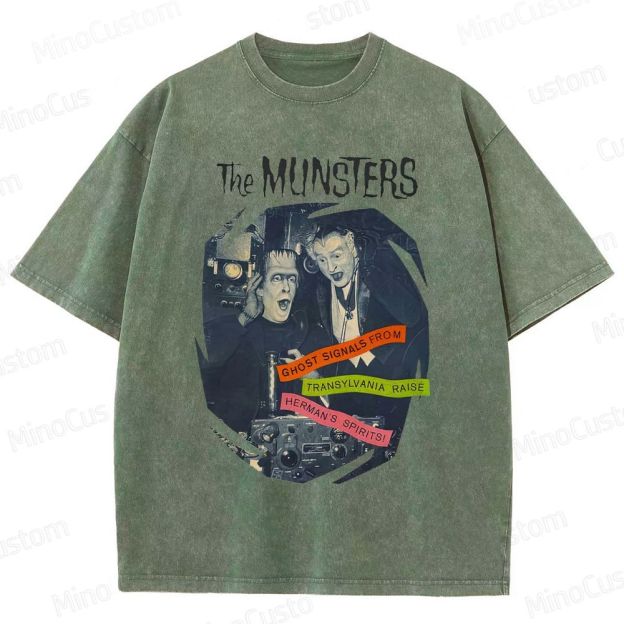 The Munsters Retro Comedy Horror Graphic Washed Vintage T-Shirt