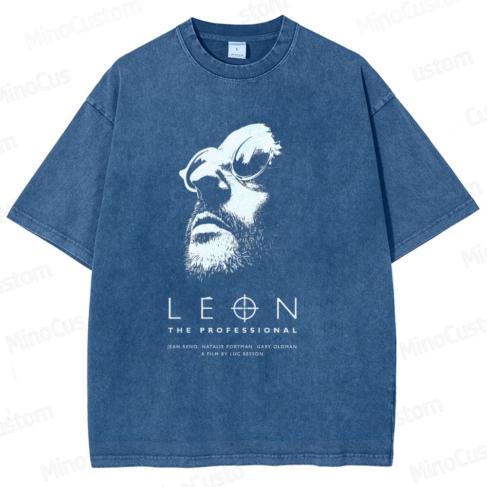 Leon: The Professional Retro Crime Drama Graphic Washed Vintage T-Shirt