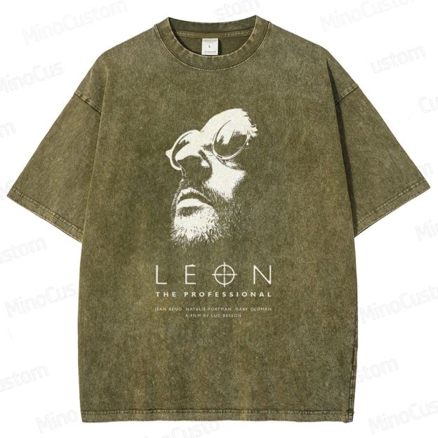 Leon: The Professional Retro Crime Drama Graphic Washed Vintage T-Shirt