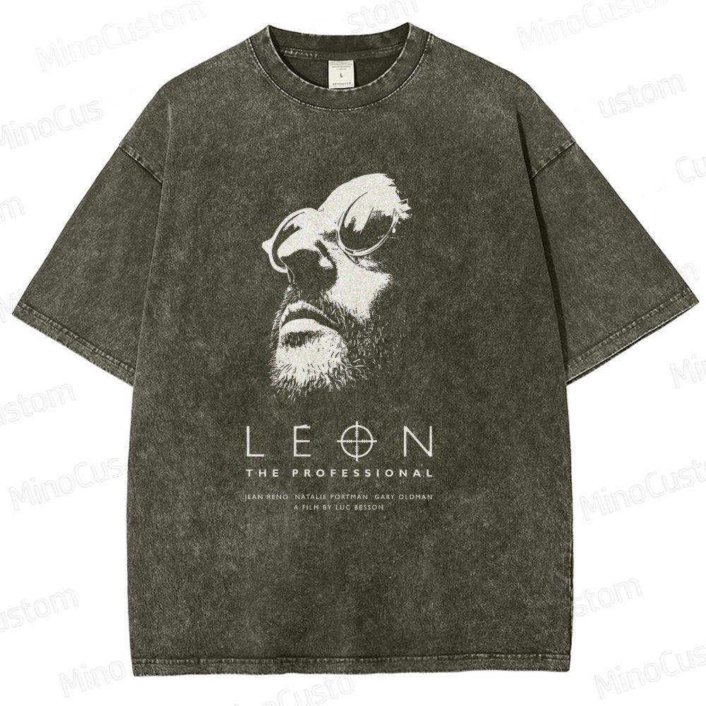 Leon: The Professional Retro Crime Drama Graphic Washed Vintage T-Shirt