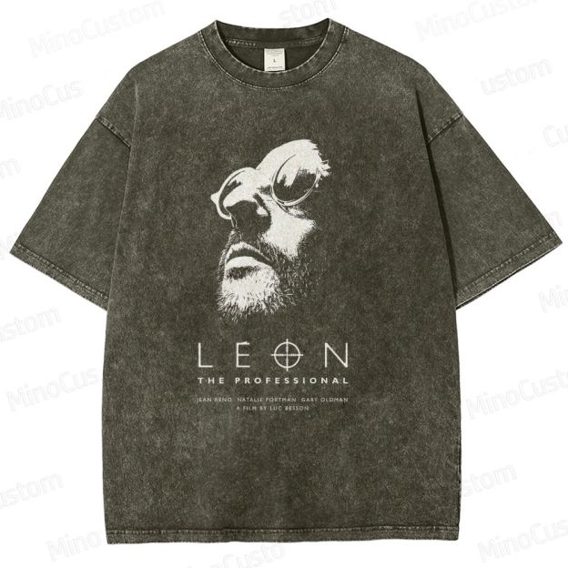 Leon: The Professional Retro Crime Drama Graphic Washed Vintage T-Shirt