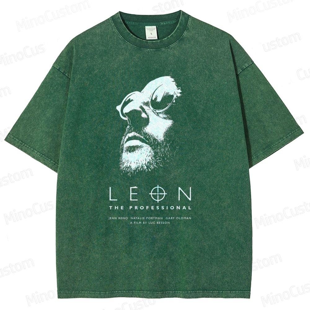 Leon: The Professional Retro Crime Drama Graphic Washed Vintage T-Shirt