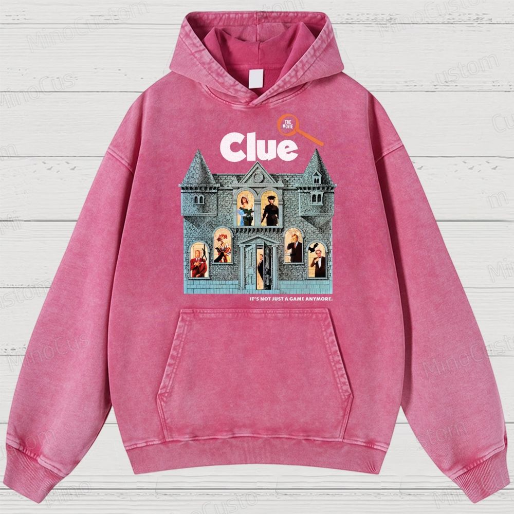 Clue Retro Mystery Comedy Graphic Washed Vintage Hoodie