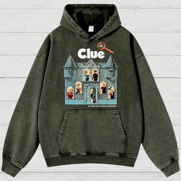 Clue Retro Mystery Comedy Graphic Washed Vintage Hoodie
