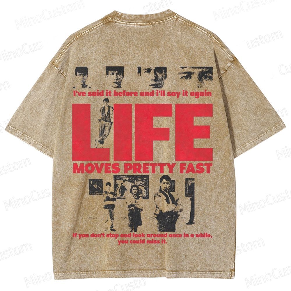 Ferris Bueller's Day Off Retro Comedy Drama Graphic Washed Vintage T-Shirt