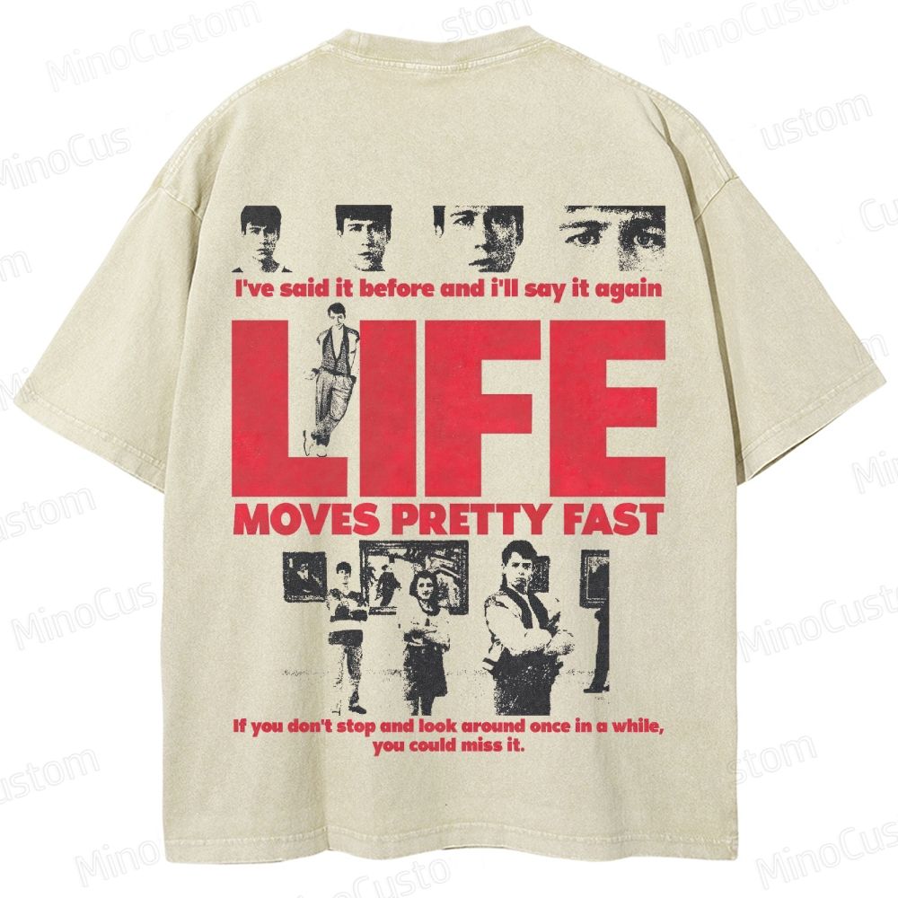Ferris Bueller's Day Off Retro Comedy Drama Graphic Washed Vintage T-Shirt