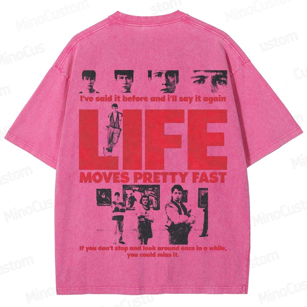 Ferris Bueller's Day Off Retro Comedy Drama Graphic Washed Vintage T-Shirt