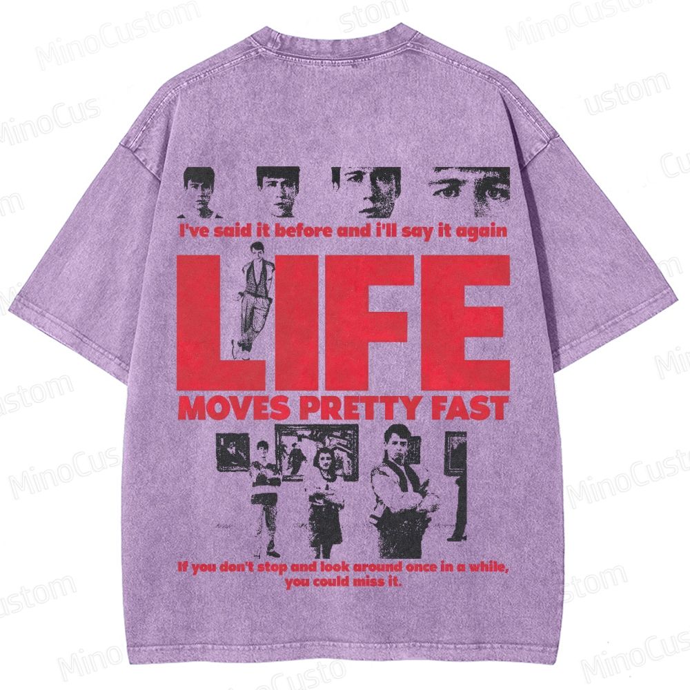 Ferris Bueller's Day Off Retro Comedy Drama Graphic Washed Vintage T-Shirt