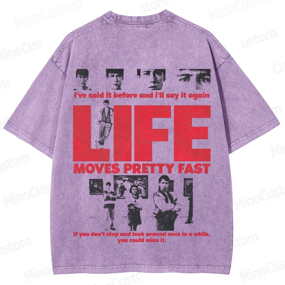 Ferris Bueller's Day Off Retro Comedy Drama Graphic Washed Vintage T-Shirt
