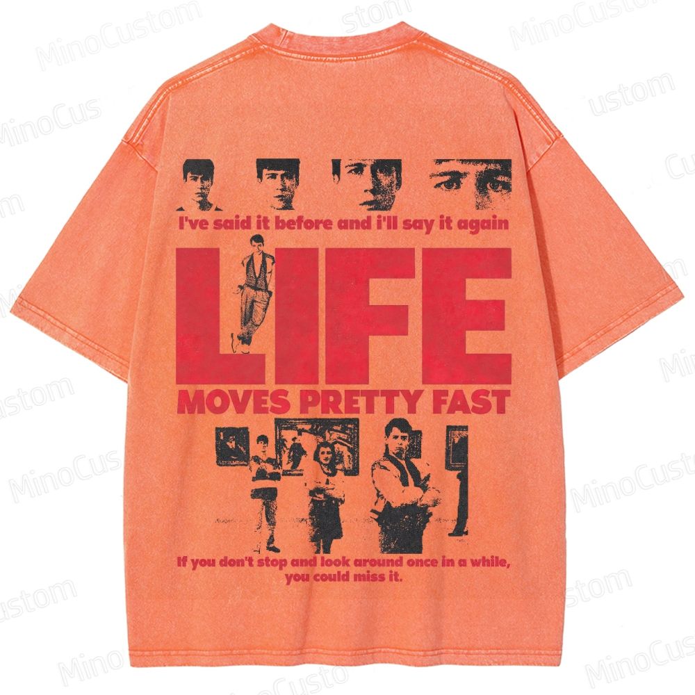 Ferris Bueller's Day Off Retro Comedy Drama Graphic Washed Vintage T-Shirt
