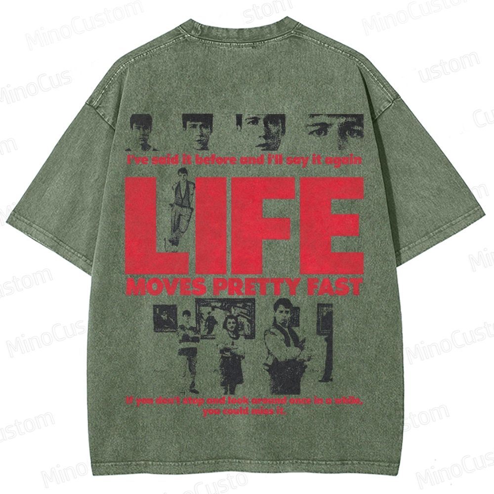 Ferris Bueller's Day Off Retro Comedy Drama Graphic Washed Vintage T-Shirt