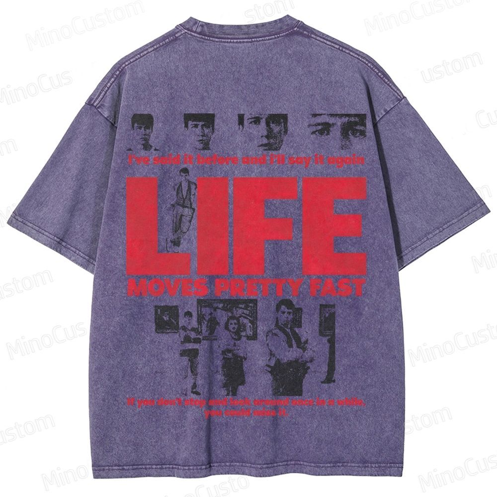 Ferris Bueller's Day Off Retro Comedy Drama Graphic Washed Vintage T-Shirt