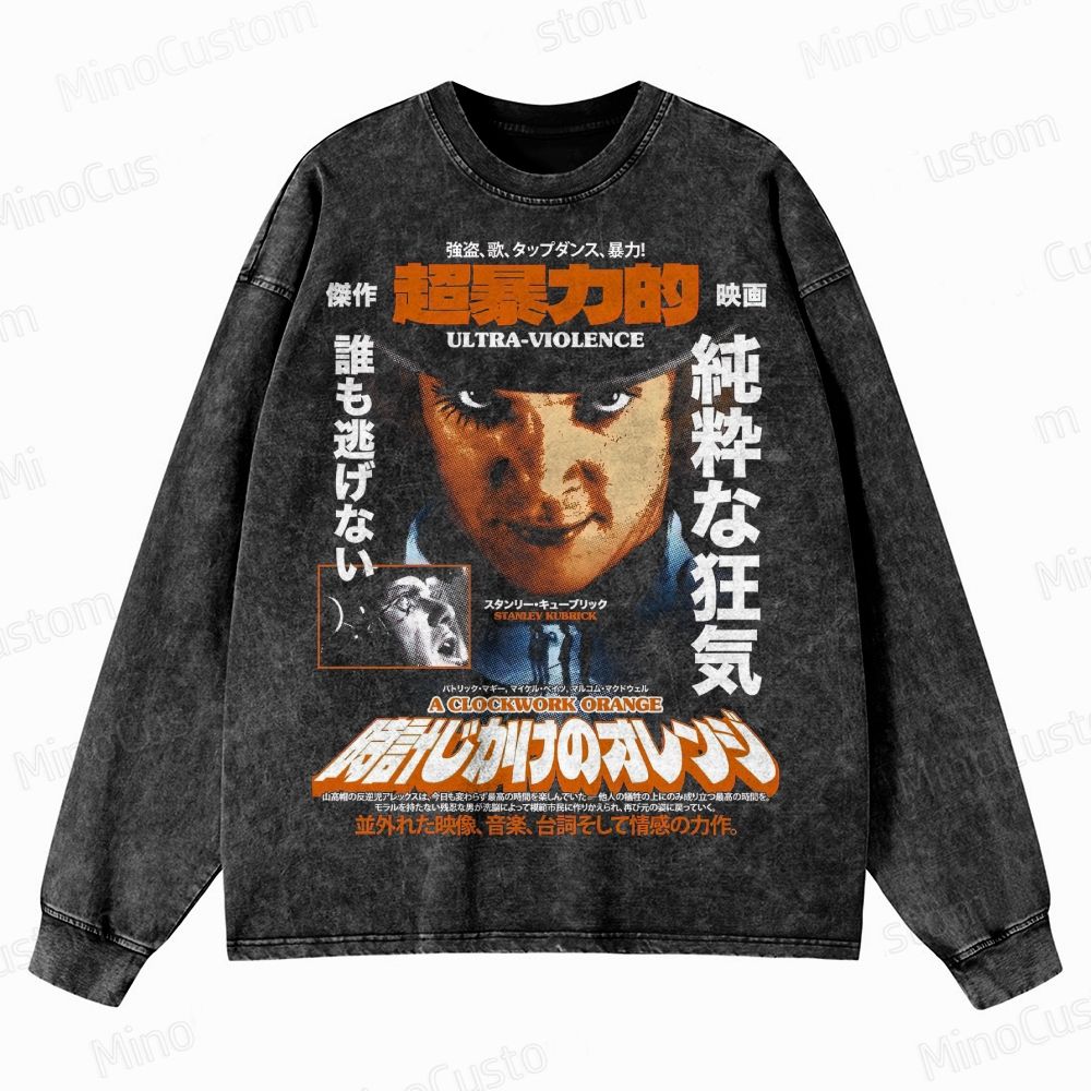 A Clockwork Orange Japanese Crewneck Washed Sweatshirt