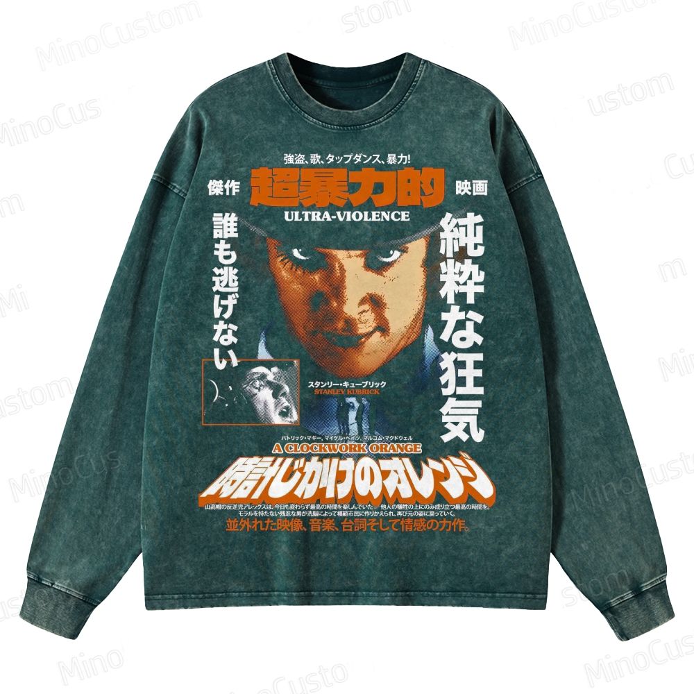 A Clockwork Orange Japanese Crewneck Washed Sweatshirt