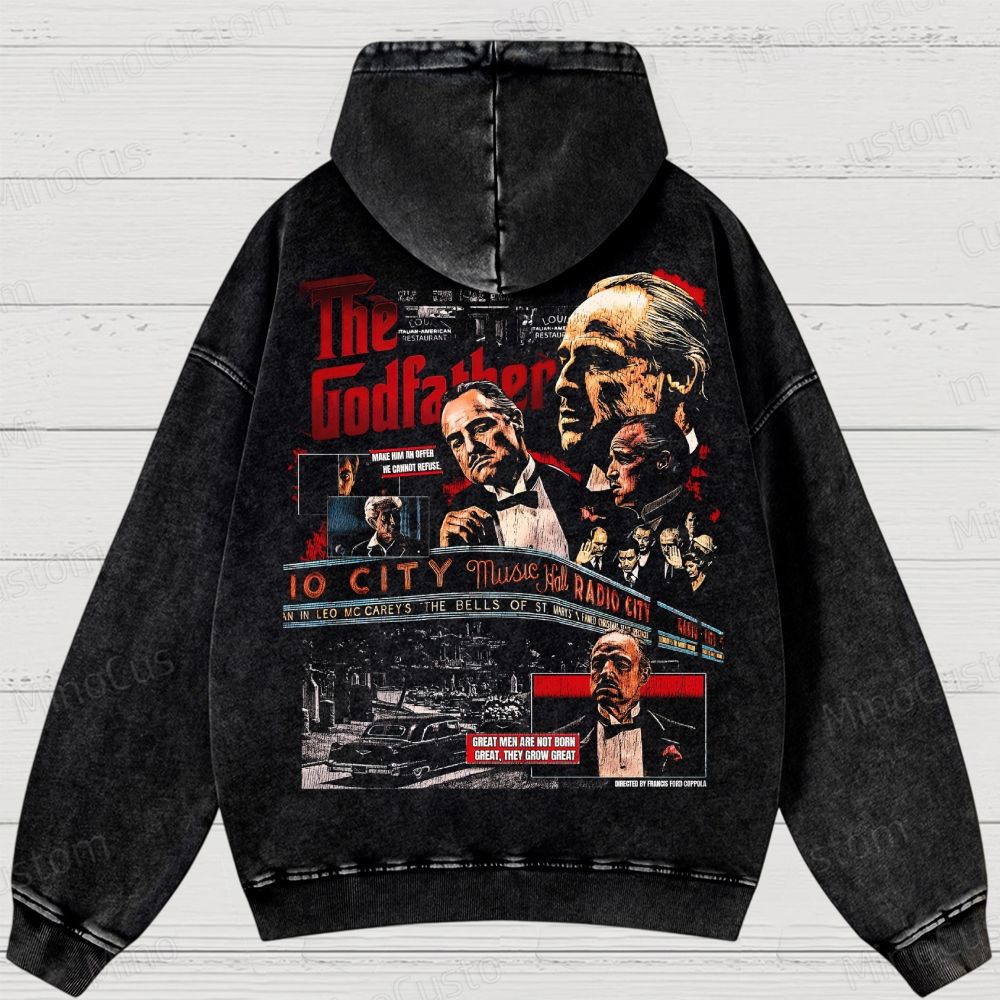 The Godfather Vintage Washed Hoodies 