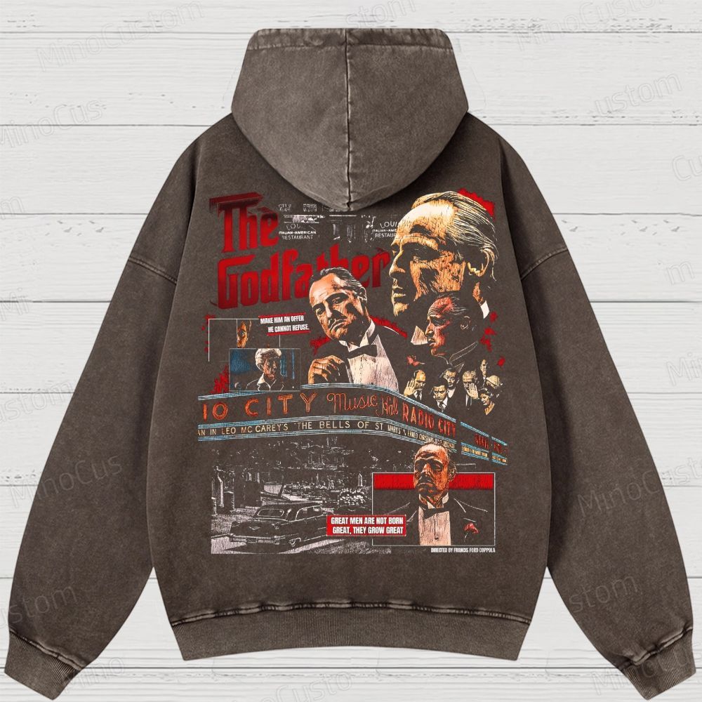 The Godfather Vintage Washed Hoodies 