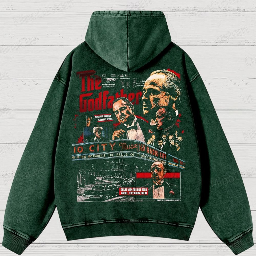 The Godfather Vintage Washed Hoodies 