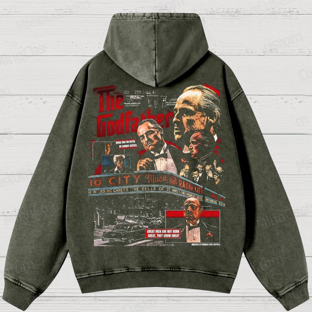 The Godfather Vintage Washed Hoodies 