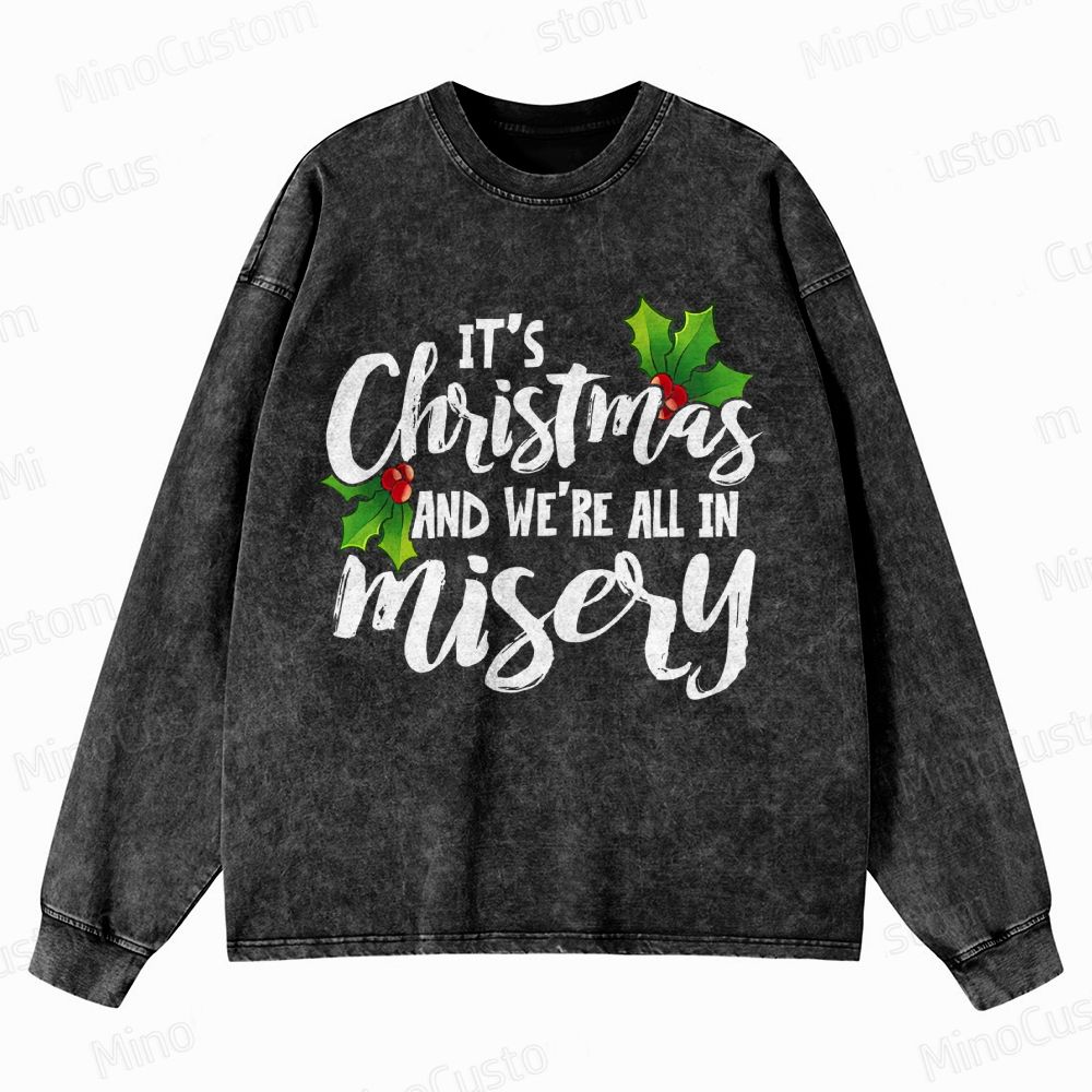 National Lampoon's Christmas Vacation Retro Comedy Graphic Washed Vintage Long-Sleeve T-Shirt
