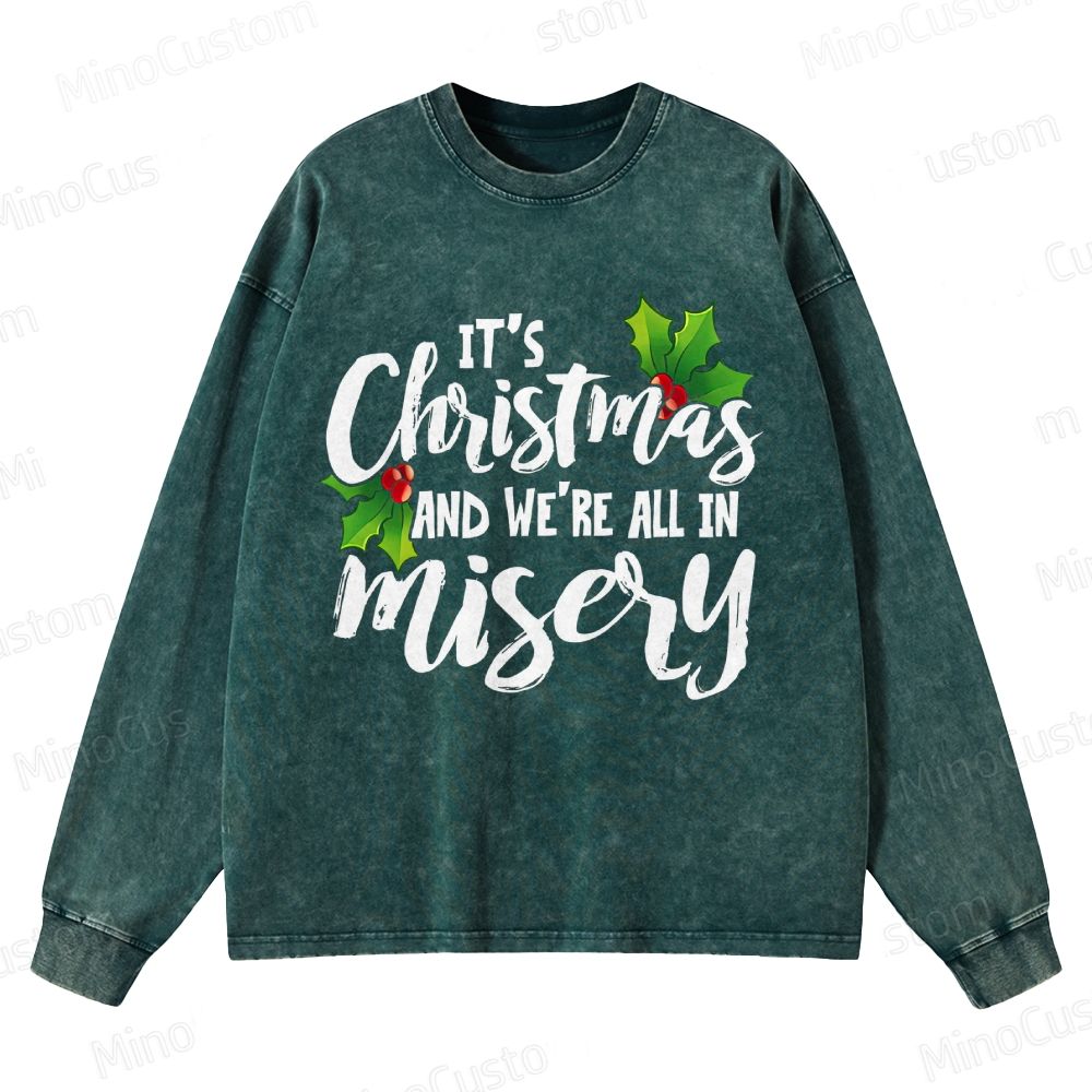 National Lampoon's Christmas Vacation Retro Comedy Graphic Washed Vintage Long-Sleeve T-Shirt