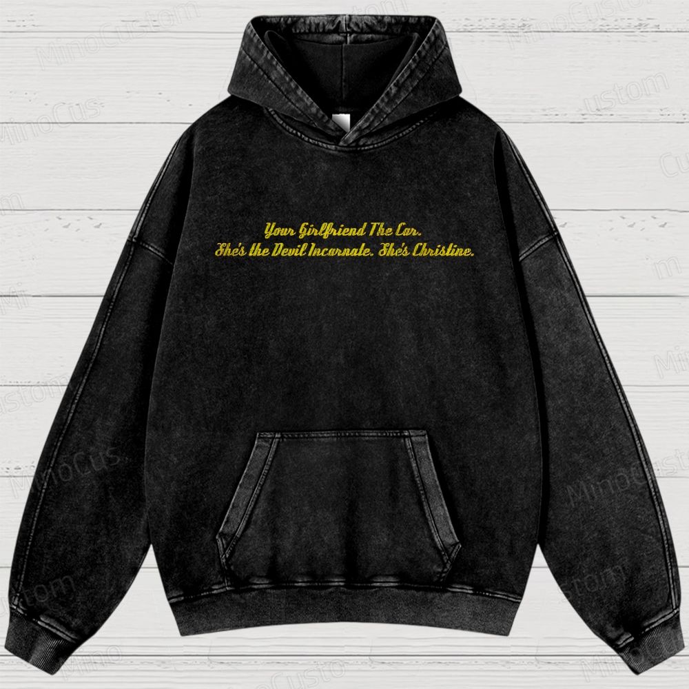 Christine Retro Horror Thriller Graphic Washed Vintage Hoodie
