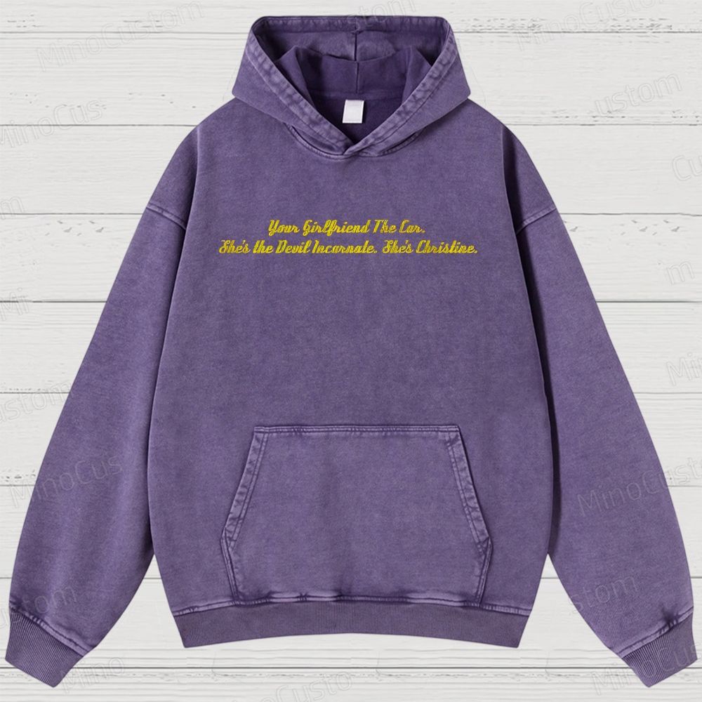 Christine Retro Horror Thriller Graphic Washed Vintage Hoodie