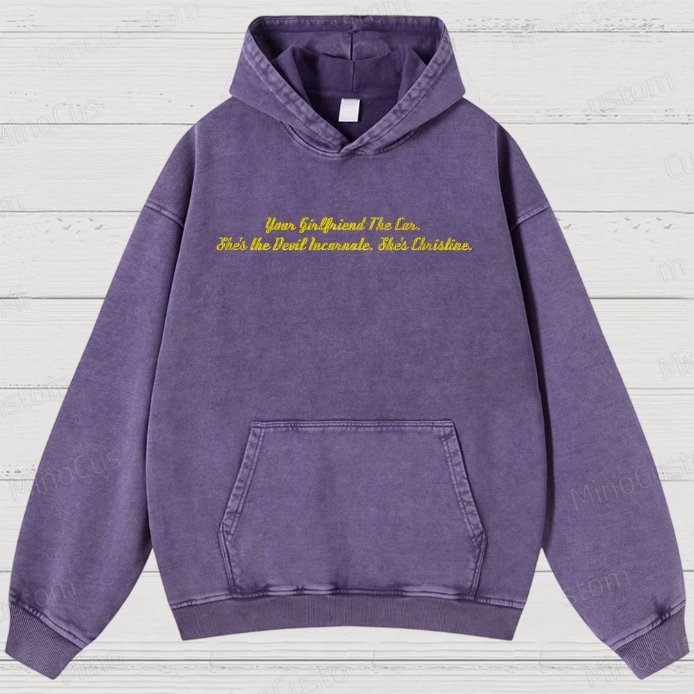 Christine Retro Horror Thriller Graphic Washed Vintage Hoodie