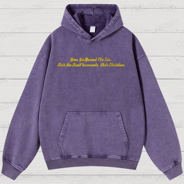 Christine Retro Horror Thriller Graphic Washed Vintage Hoodie