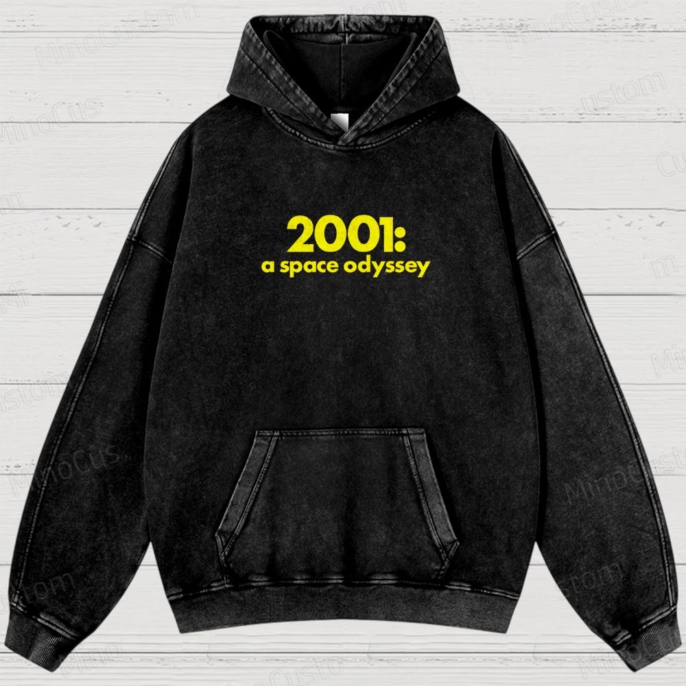 2001: A Space Odyssey Retro Sci-Fi Graphic Washed Vintage Hoodie