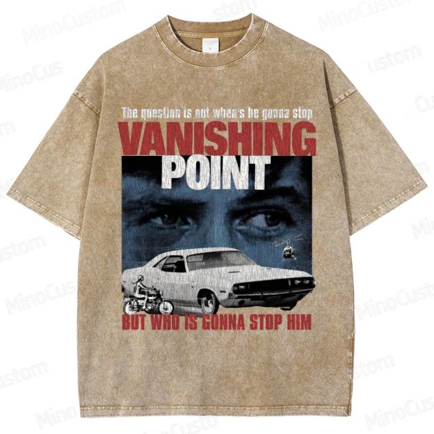 Vanishing Point Retro Action Thriller Graphic Washed Vintage T-Shirt