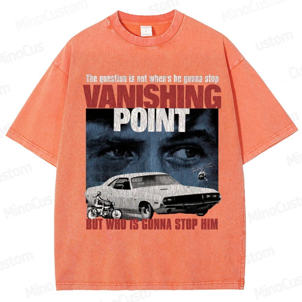 Vanishing Point Retro Action Thriller Graphic Washed Vintage T-Shirt