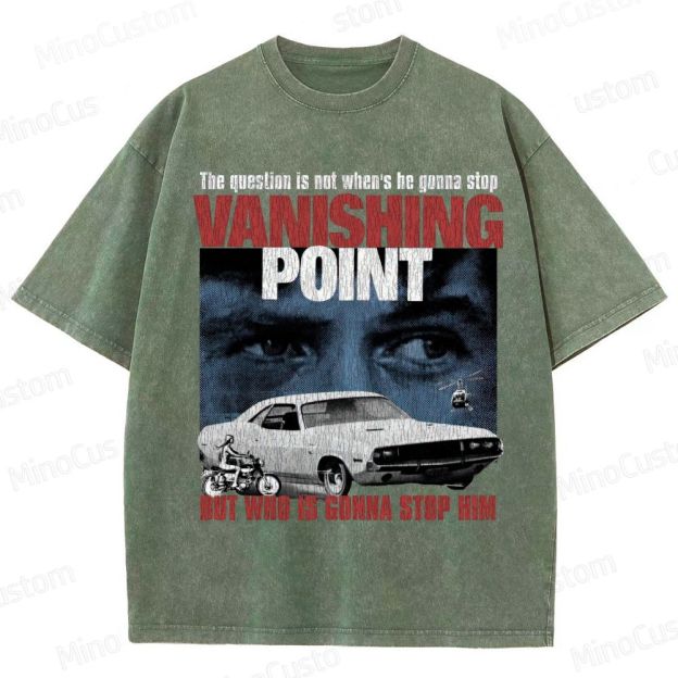 Vanishing Point Retro Action Thriller Graphic Washed Vintage T-Shirt