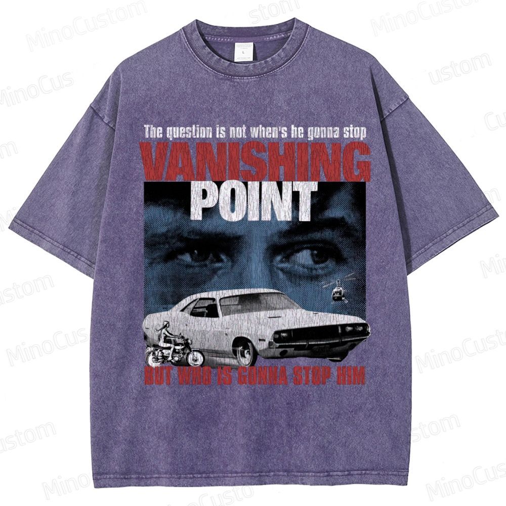 Vanishing Point Retro Action Thriller Graphic Washed Vintage T-Shirt