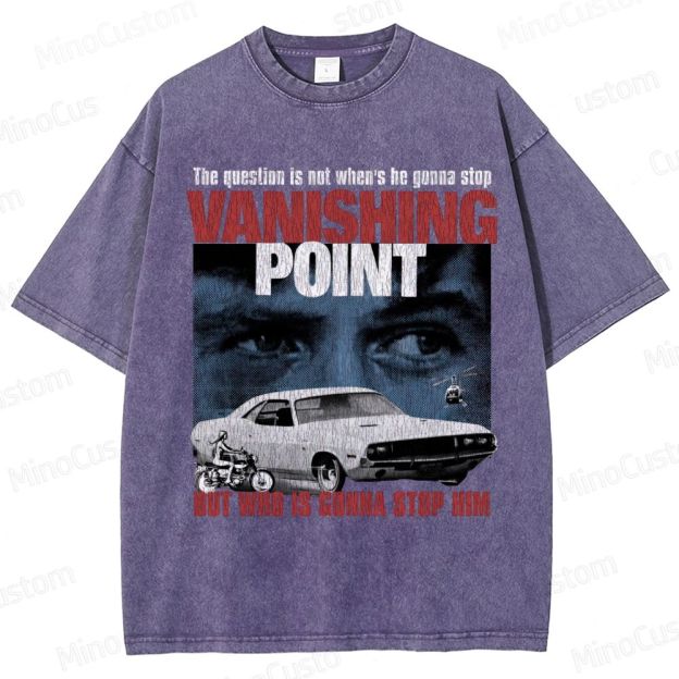 Vanishing Point Retro Action Thriller Graphic Washed Vintage T-Shirt