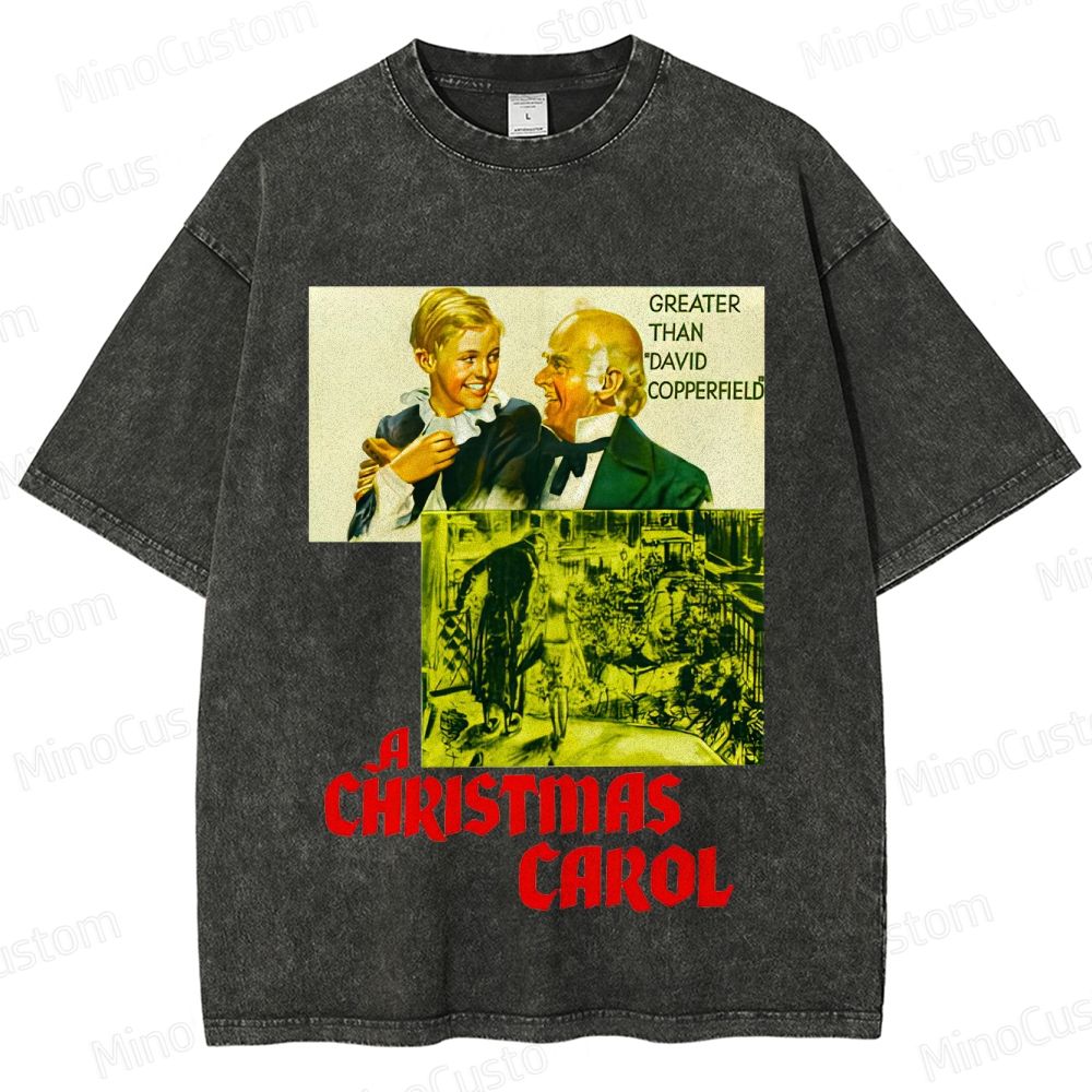 A Christmas Carol Retro Fantasy Drama Graphic Washed Vintage T-Shirt