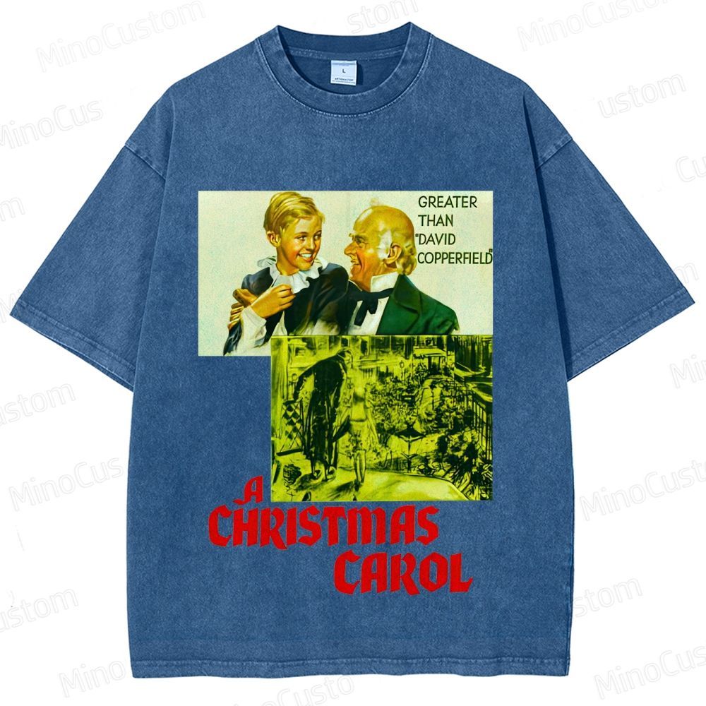 A Christmas Carol Retro Fantasy Drama Graphic Washed Vintage T-Shirt